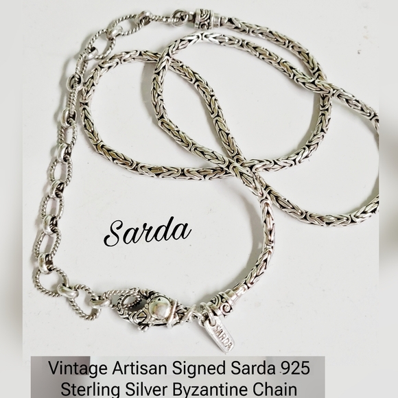 VTG SARDA STERLING SILVER 20.5 INCH NECKLACE 925 23.5g - Picture 1 of 11